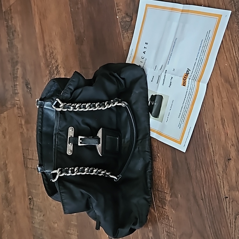 PRADA Tessuto Nylon Chain Shoulder Bag